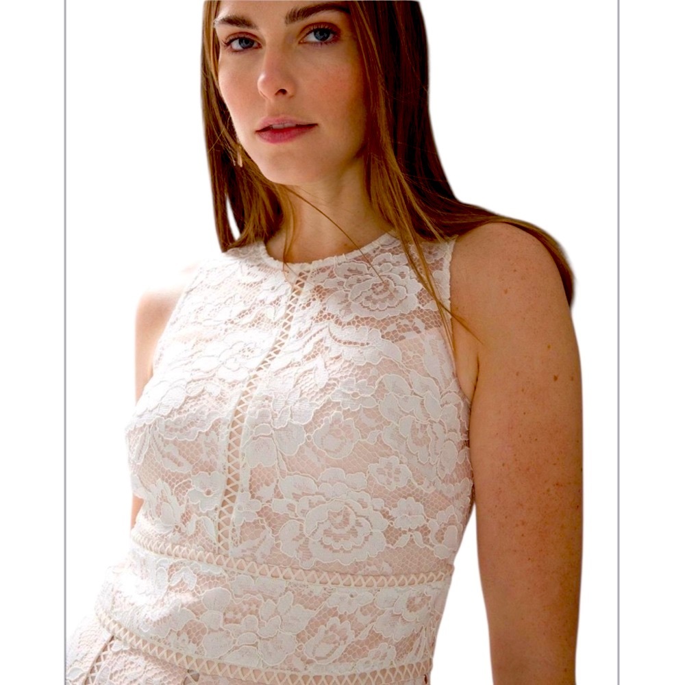 White House Black Market Sleeveless All-Over Lace Fit& Flare Midi Dress -Size: 6 - Picture 11 of 15